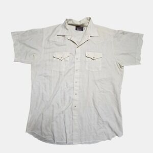 Panhandle‎ Slim Pearl Snap Button Up Short Sleeve Western Shirt 18 Rodeo Cowboy